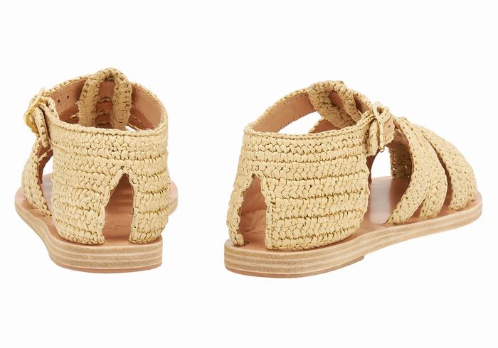 Ancient Greek Sandals Homeria Fisker Sandaler Dame Beige | HBK4953UJ