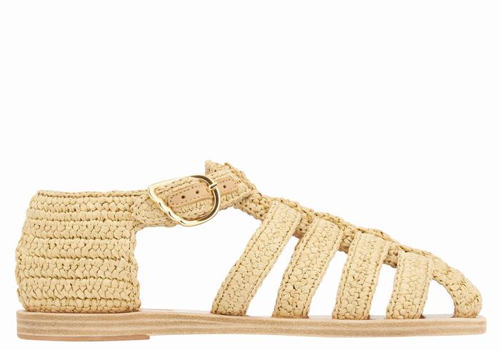 Ancient Greek Sandals Homeria Fisker Sandaler Dame Beige | HBK4953UJ