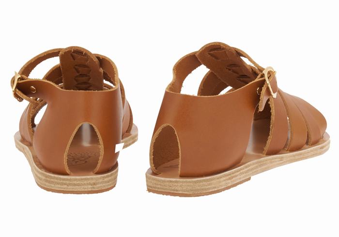 Ancient Greek Sandals Homeria Leather Fisker Sandaler Dame Mørke Brune | LOS2338XG