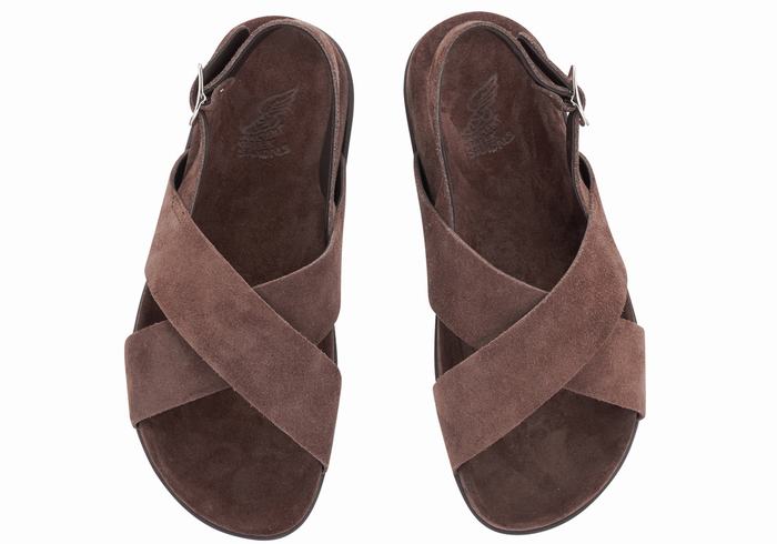 Ancient Greek Sandals Ikesia Casual Sandaler Dame Mørke Brune | TSK478AG