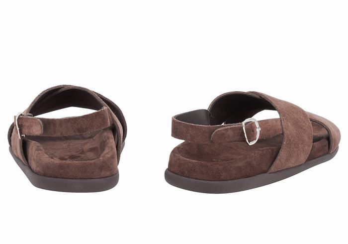 Ancient Greek Sandals Ikesia Casual Sandaler Dame Mørke Brune | TSK478AG