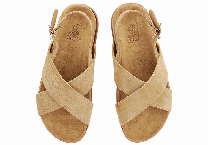 Ancient Greek Sandals Ikesia Casual Sandaler Dame Brune | OZE766YF