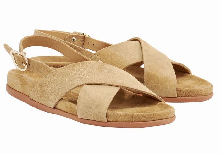 Ancient Greek Sandals Ikesia Casual Sandaler Dame Brune | OZE766YF