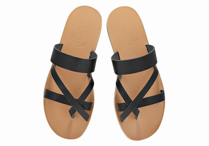 Ancient Greek Sandals Jason Leather Slidesandaler Herre Mørke Blå | FGH616BT