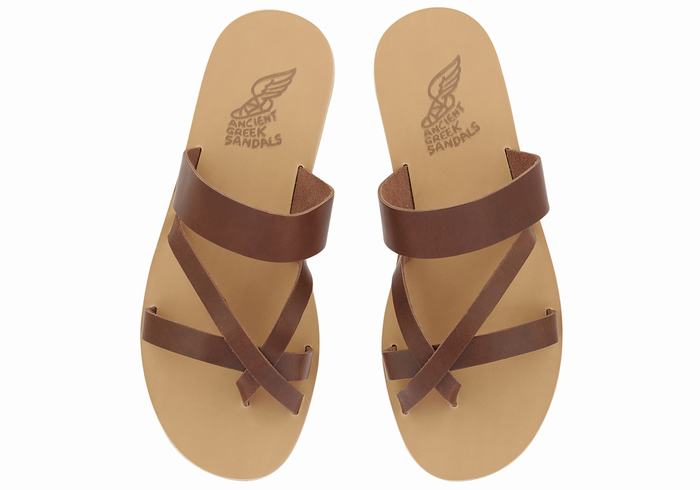 Ancient Greek Sandals Jason Leather Slidesandaler Herre Kaffe | CXS2759TT