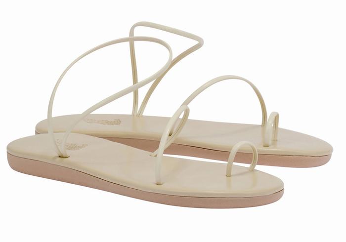 Ancient Greek Sandals Kansiz Sandaler Med Tåstolper Dame Hvite | LNB7822WJ