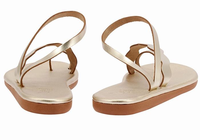 Ancient Greek Sandals Koralia Sandaler Med Tåstolper Dame Gull Hvite | EXE6281QV