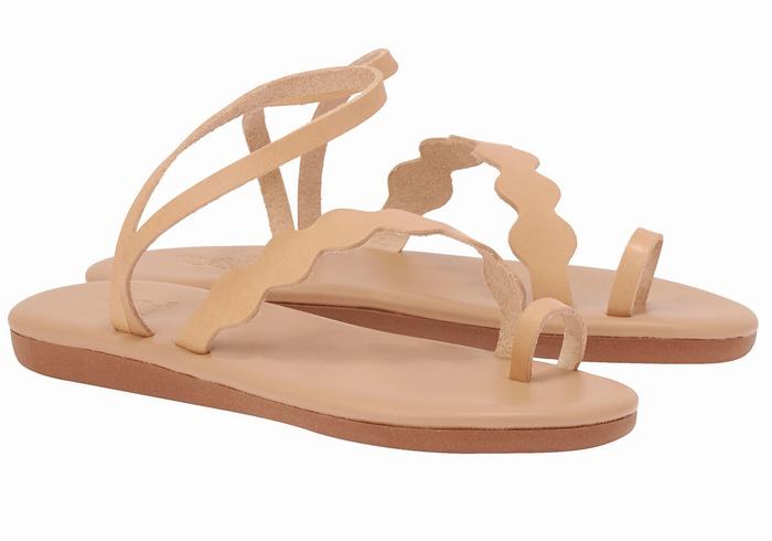 Ancient Greek Sandals Koralia Sandaler Med Tåstolper Dame Beige | ULB1521SN