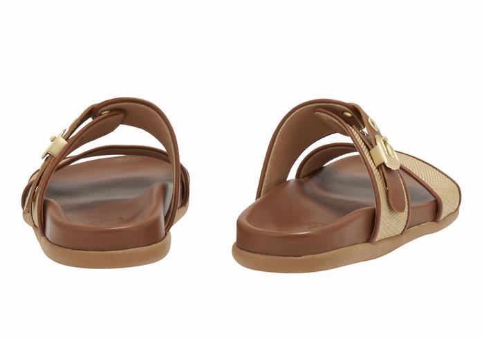 Ancient Greek Sandals Latria Slidesandaler Dame Beige Brune | JXS4587PX