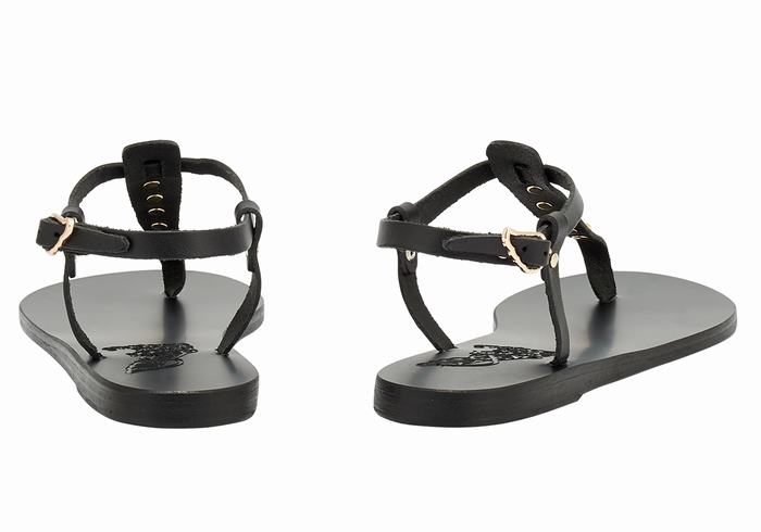 Ancient Greek Sandals Lito Bee Sandaler Med Ryggreim Dame Svarte | FYW6080KG