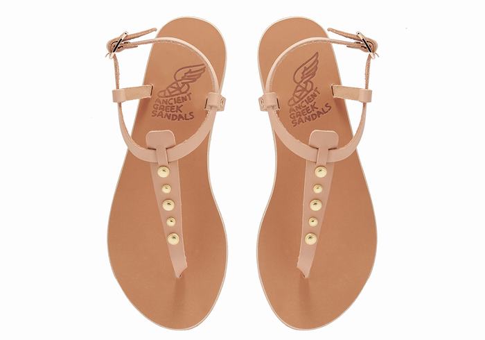 Ancient Greek Sandals Lito Bee Sandaler Med Ryggreim Dame Beige | DWW5858EN