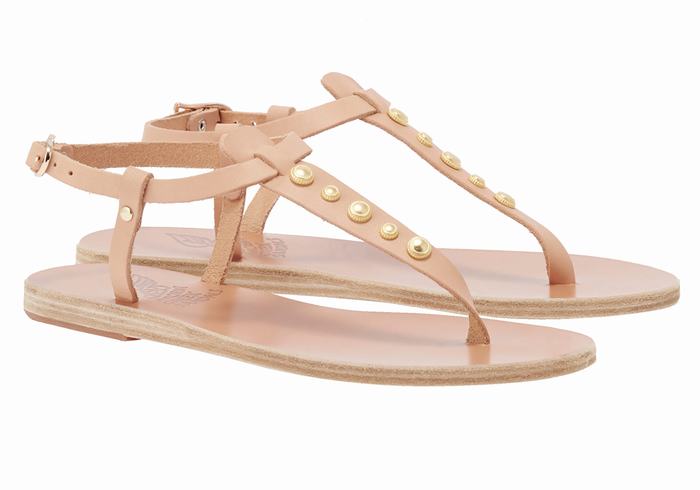 Ancient Greek Sandals Lito Bee Sandaler Med Ryggreim Dame Beige | DWW5858EN