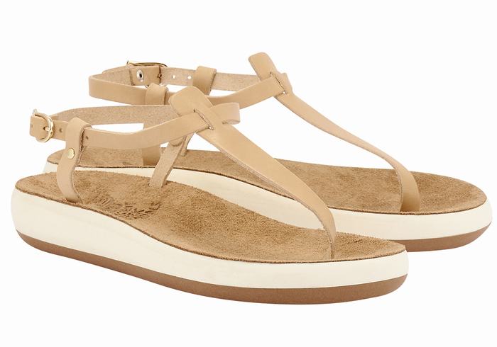 Ancient Greek Sandals Lito Comfort Sandaler Med Ryggreim Dame Beige | IZK4138BX