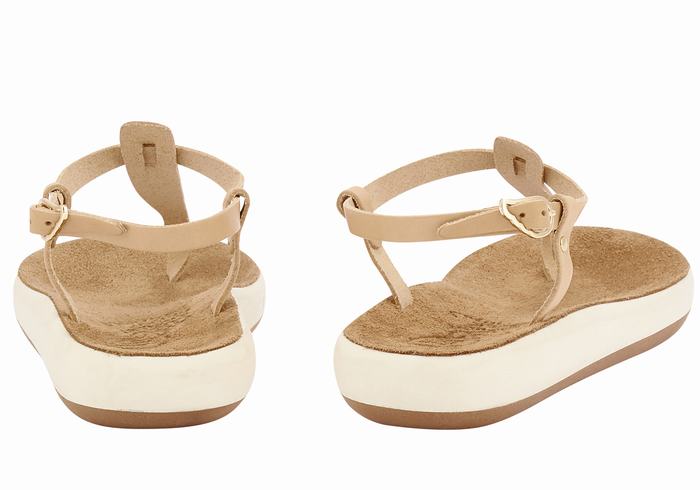 Ancient Greek Sandals Lito Comfort Sandaler Med Ryggreim Dame Beige | IZK4138BX