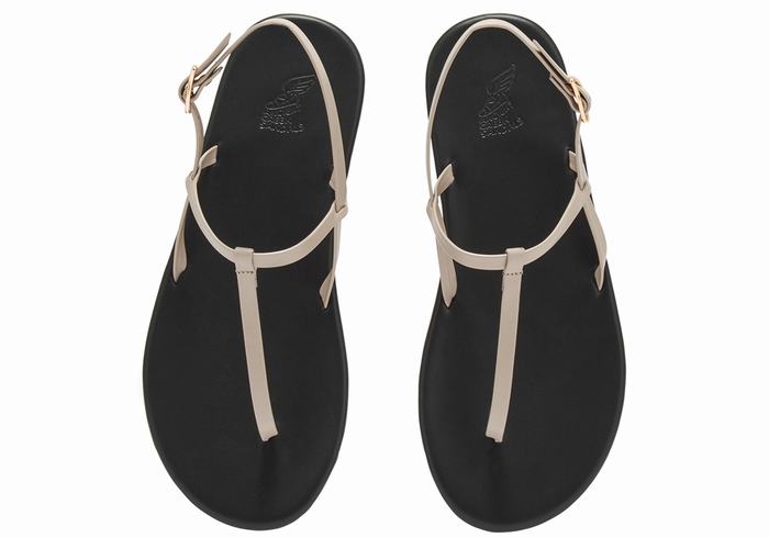 Ancient Greek Sandals Lito Flip Flop Sandaler Med Ryggreim Dame Grå Brune | VZW6825TC