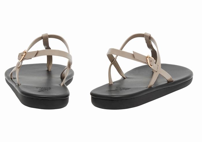 Ancient Greek Sandals Lito Flip Flop Sandaler Med Ryggreim Dame Grå Brune | VZW6825TC