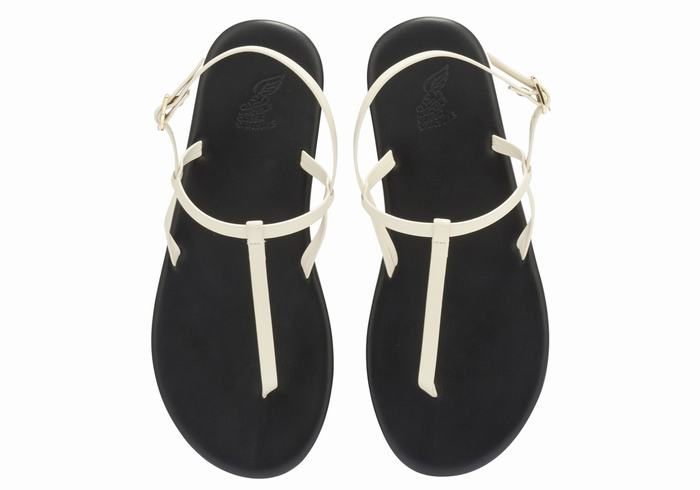 Ancient Greek Sandals Lito Flip Flop Sandaler Med Ryggreim Dame Hvite | OAE9692FN