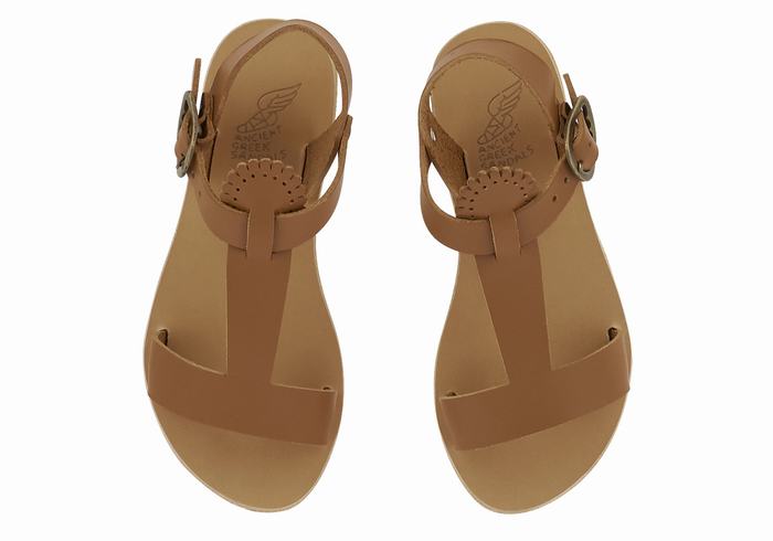 Ancient Greek Sandals Little Amber Soft Flate Sandaler Barn Mørke Brune | MEF1888FT