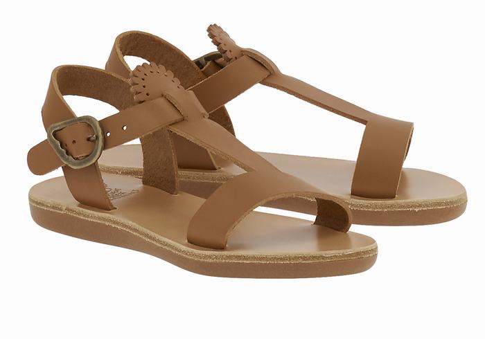 Ancient Greek Sandals Little Amber Soft Flate Sandaler Barn Mørke Brune | MEF1888FT