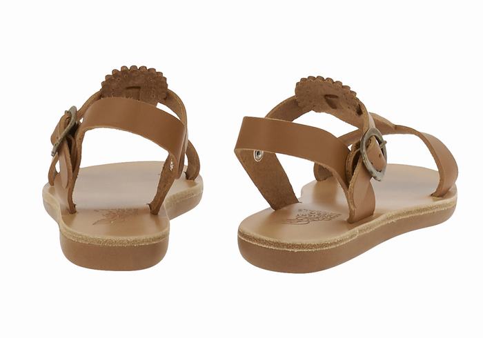 Ancient Greek Sandals Little Amber Soft Flate Sandaler Barn Mørke Brune | MEF1888FT