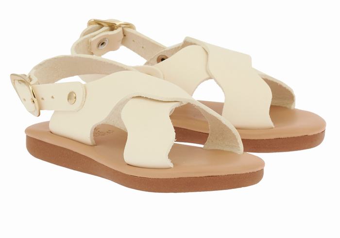 Ancient Greek Sandals Little Atokos Soft Casual Sandaler Barn Hvite | KNA1983AJ