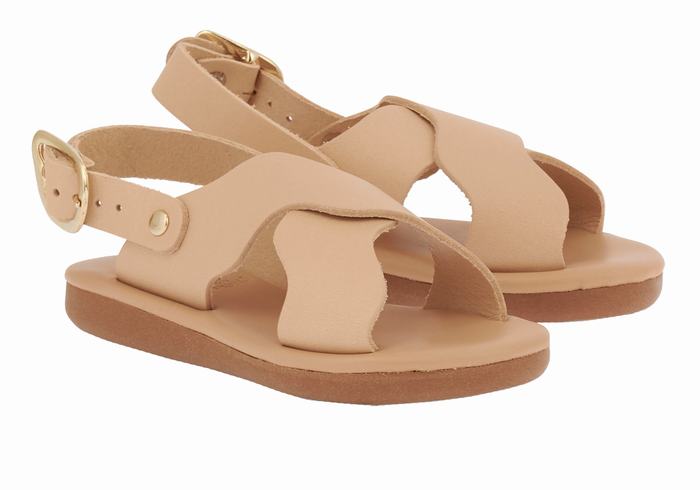 Ancient Greek Sandals Little Atokos Soft Casual Sandaler Barn Beige | WHV1993HX