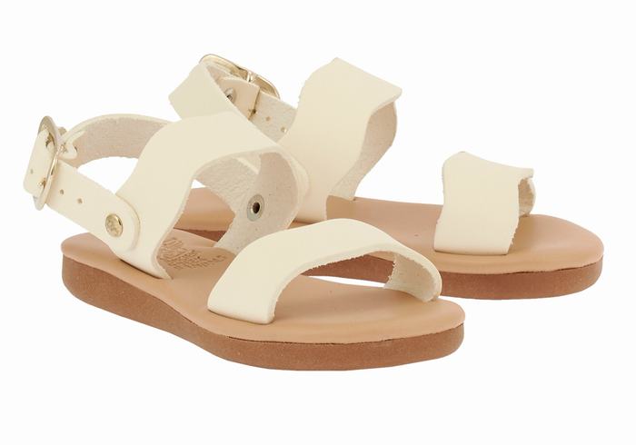 Ancient Greek Sandals Little Calamos Soft Casual Sandaler Barn Hvite | VIW6743MK