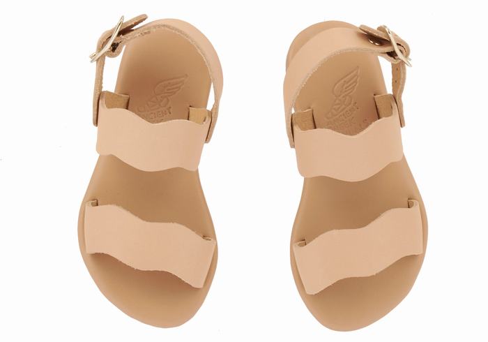 Ancient Greek Sandals Little Calamos Soft Casual Sandaler Barn Beige | TBY3475LB