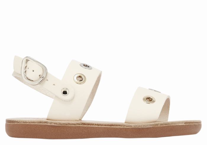 Ancient Greek Sandals Little Clio Eyelets Soft Casual Sandaler Barn Hvite | YUM565LC