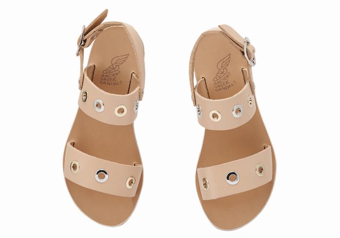 Ancient Greek Sandals Little Clio Eyelets Soft Casual Sandaler Barn Beige | GTH9873FR