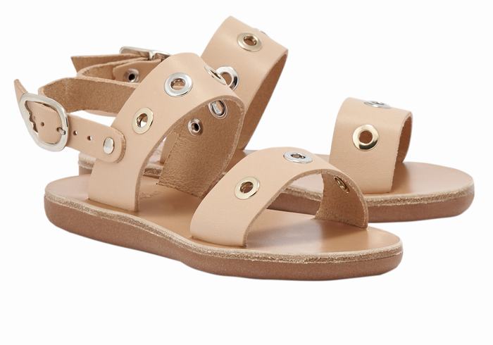 Ancient Greek Sandals Little Clio Eyelets Soft Casual Sandaler Barn Beige | GTH9873FR