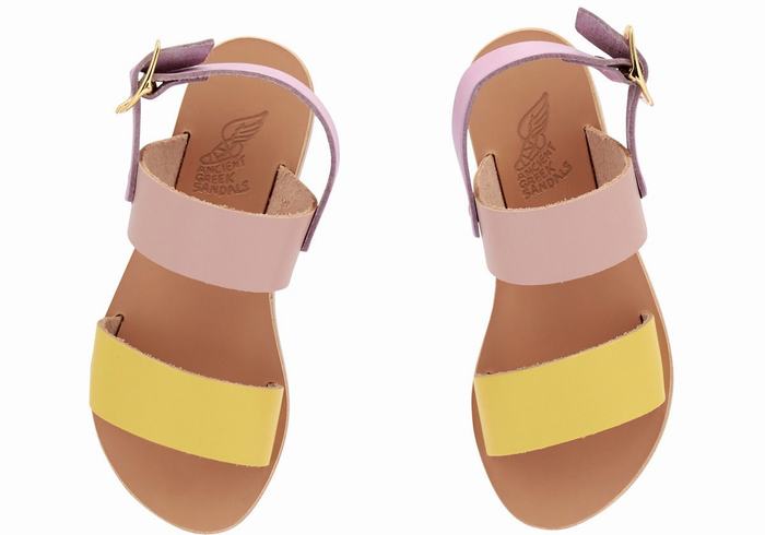 Ancient Greek Sandals Little Clio Soft Casual Sandaler Barn Gul Rosa Lilla | RPO2119PI