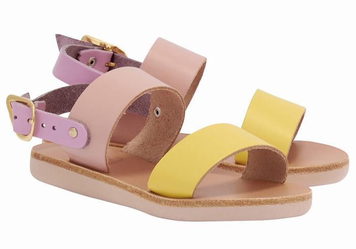 Ancient Greek Sandals Little Clio Soft Casual Sandaler Barn Gul Rosa Lilla | RPO2119PI