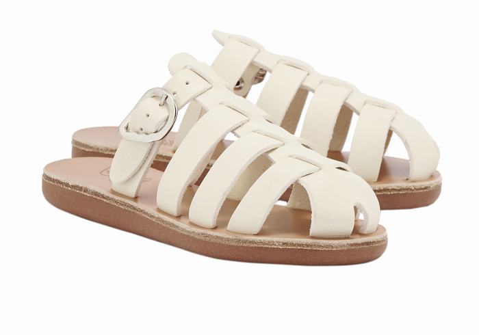 Ancient Greek Sandals Little Cosmia Soft Fisker Sandaler Barn Hvite | MZF5489PW