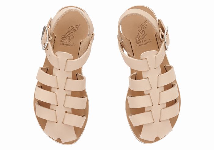 Ancient Greek Sandals Little Ektoras Soft Fisker Sandaler Barn Beige | KTN221VF