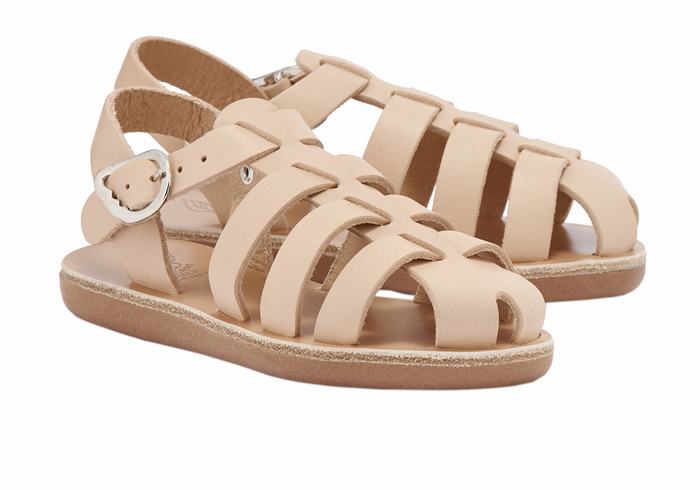 Ancient Greek Sandals Little Ektoras Soft Fisker Sandaler Barn Beige | KTN221VF