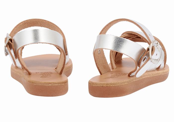 Ancient Greek Sandals Little Electra Soft Flate Sandaler Barn Sølv | QPQ6070MA