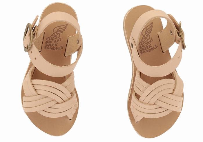 Ancient Greek Sandals Little Electra Soft Flate Sandaler Barn Beige | TKE2777AW