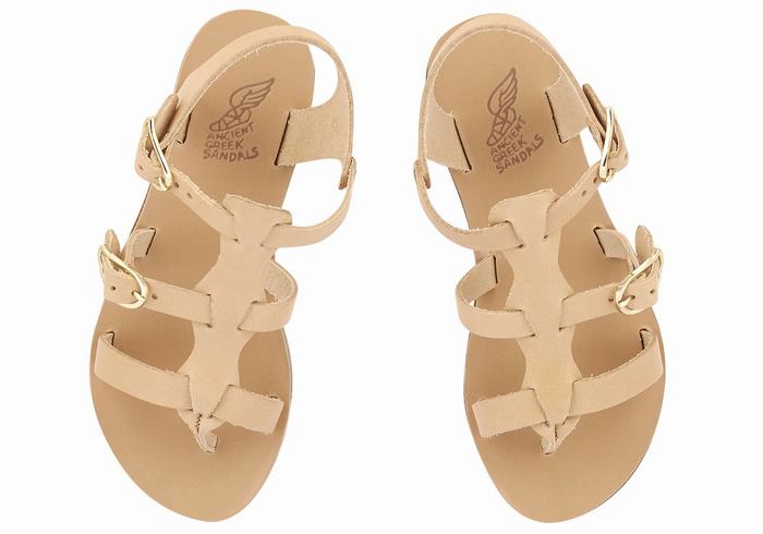 Ancient Greek Sandals Little Grace Kelly Soft Flate Sandaler Barn Beige | ORF812UD