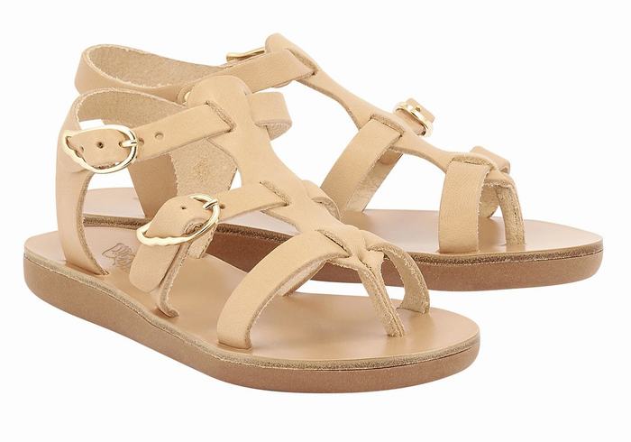 Ancient Greek Sandals Little Grace Kelly Soft Flate Sandaler Barn Beige | ORF812UD