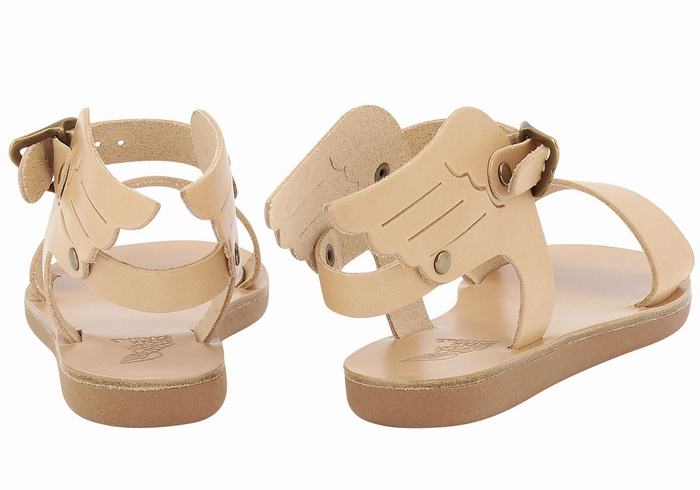 Ancient Greek Sandals Little Ikaria Soft Casual Sandaler Barn Beige | QZP4461OX