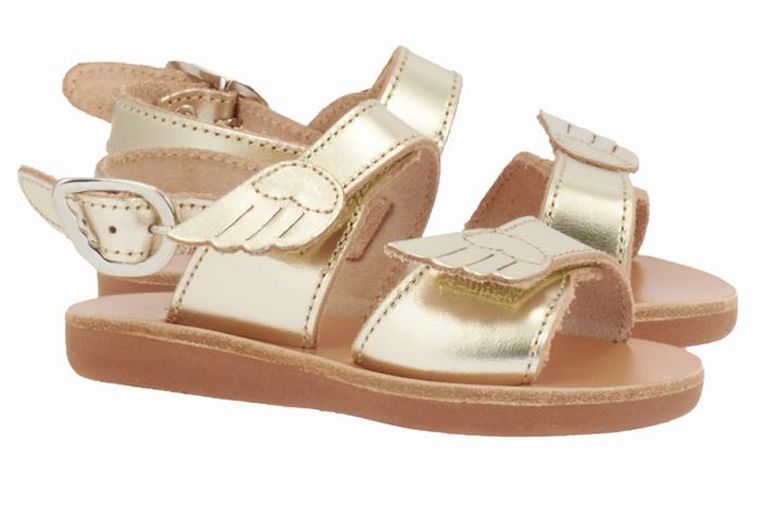 Ancient Greek Sandals Little Iliada Soft Casual Sandaler Barn Gull Hvite | QAW3324XD