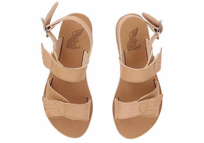 Ancient Greek Sandals Little Iliada Soft Casual Sandaler Barn Beige | WEM850TS