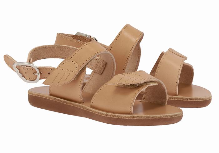 Ancient Greek Sandals Little Iliada Soft Casual Sandaler Barn Beige | WEM850TS