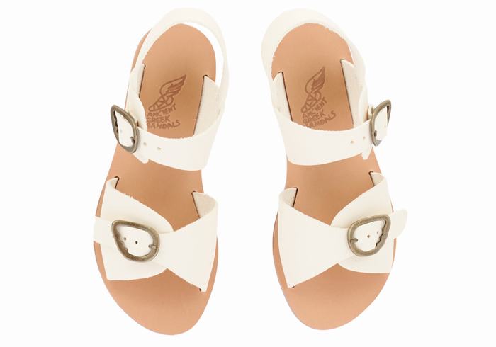 Ancient Greek Sandals Little Irini Soft Casual Sandaler Barn Hvite | DGJ8663AS