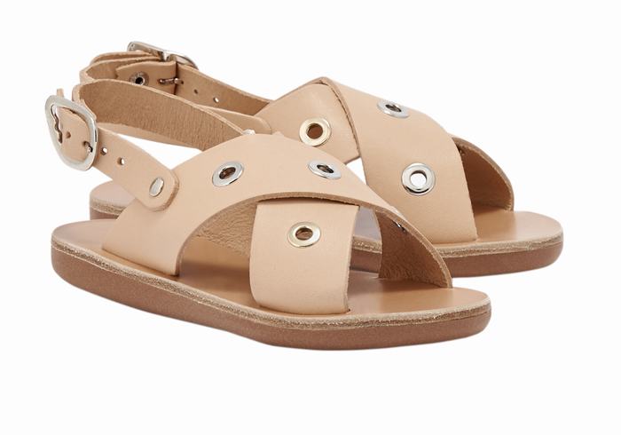 Ancient Greek Sandals Little Maria Eyelets Soft Casual Sandaler Barn Beige | XTL7569WR