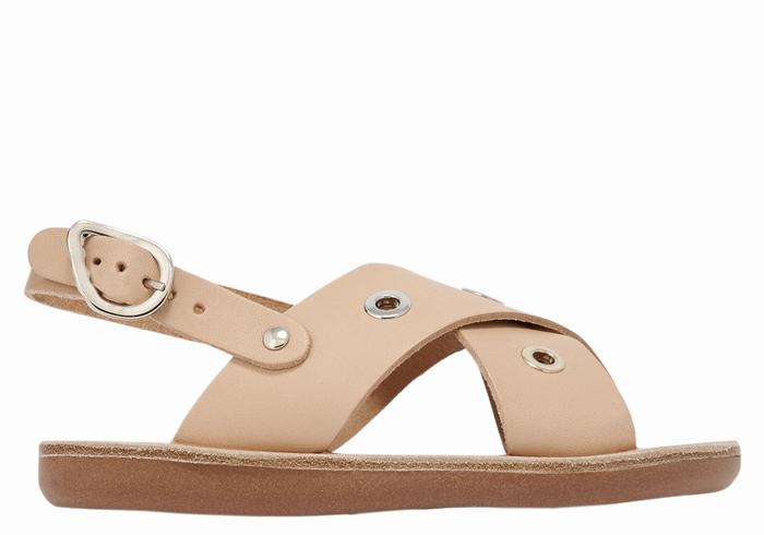 Ancient Greek Sandals Little Maria Eyelets Soft Casual Sandaler Barn Beige | XTL7569WR