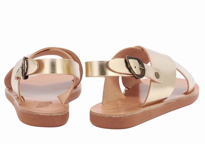 Ancient Greek Sandals Little Maria Soft Casual Sandaler Barn Gull Hvite | QXN328KE