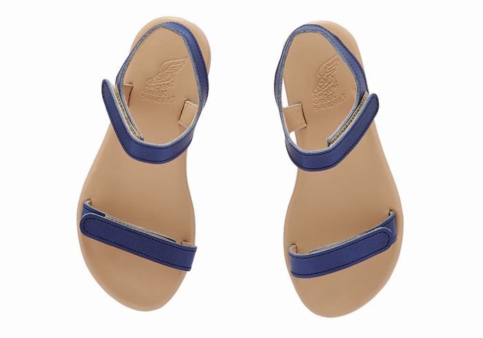 Ancient Greek Sandals Little Poros Soft Casual Sandaler Barn Mørke Blå | NWQ1960TA