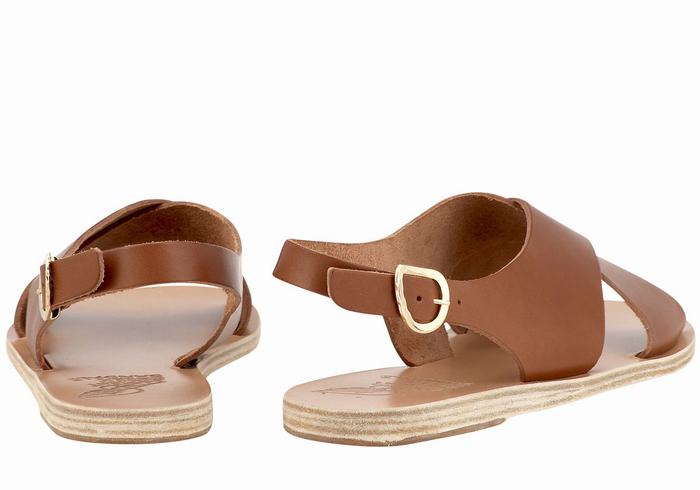 Ancient Greek Sandals Maria Leather Casual Sandaler Dame Mørke Brune | ODP4388WM